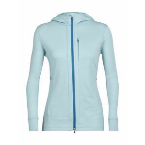 dámská merino mikina s kapucí, zip ICEBREAKER Wmns Quantum III LS Zip Hoodie, Haze/Azul velikost: XL