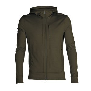 pánská merino mikina ICEBREAKER Mens Quantum III LS Zip Hood, Loden velikost: S