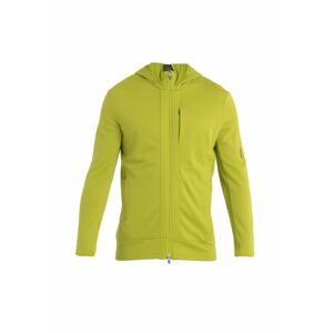 ICEBREAKER Mens Quantum III LS Zip Hood, Bio Lime/Loden velikost: S