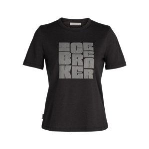 dámské merino triko krátký rukáv ICEBREAKER Wmns Central SS Tee Type Stack, Black velikost: XL