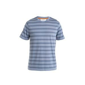 Pánské merino triko krátký rukáv ICEBREAKER Mens Wave SS Tee Stripe, Kyanite/Dawn/Snow velikost: L