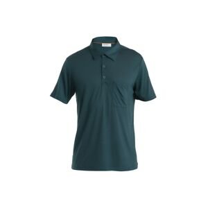 ICEBREAKER Mens Drayden SS Polo, Fathom Green velikost: L