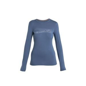 ICEBREAKER Wmns 200 Oasis LS Crewe Ski Stripes, Dawn velikost: S