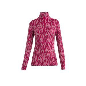 ICEBREAKER Wmns Merino 260 Vertex LS Half Z Macro Forms, Crystal/Electron Pink/J velikost: L