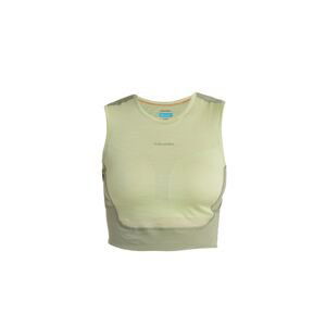 ICEBREAKER Wmns Merino 125 ZoneKnit™ Energy Wind Cropped Bra-Tank, Lichen/Glazen/Cb velikost: S