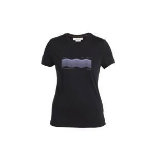 ICEBREAKER Wmns Merino 150 Tech Lite III SS Tee Contour Waves, Black velikost: S