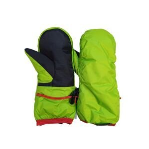 Dětské péřové rukavice KWAK Porrima velikost: 7 - 9 let, barva: zelená - červená