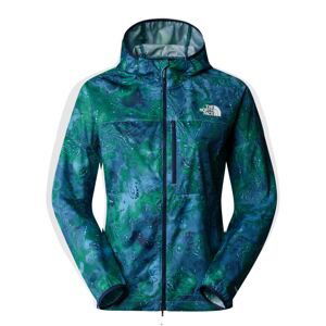 Dámská bunda THE NORTH FACE W Higher Run Wind Jacket, Steel Blue Trailglyph Spaced Print velikost: M