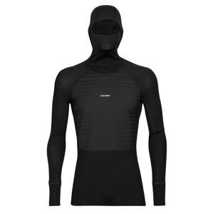 pánská merino mikina, kapuce ICEBREAKER Mens ZoneKnit Insulated LS Hoodie, Black (vzorek) velikost: M