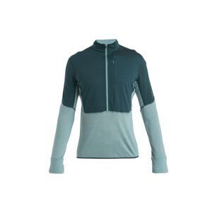 ICEBREAKER Mens Merino 200 Realfleece™ Descender LS Half Zip, Fathom Green/Cloud Ray/Cb (vzorek) velikost: M