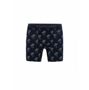 ICEBREAKER Mens Anatomica Boxers, Midnight Navy/Snow/Aop velikost: XL