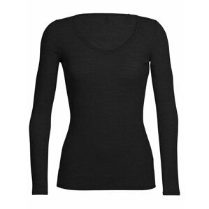 dámské merino triko dlouhý rukáv ICEBREAKER Wmns Siren LS Sweetheart, Black velikost: M