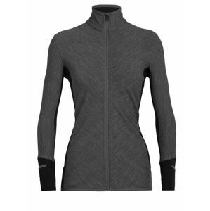 dámská merino mikina, zip ICEBREAKER Wmns Descender LS Zip, Jet Heather/Black velikost: XL