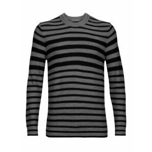 pánský svetr ICEBREAKER Mens Waypoint Crewe Sweater, Midnight Navy/Gritstone HTHR/S velikost: S