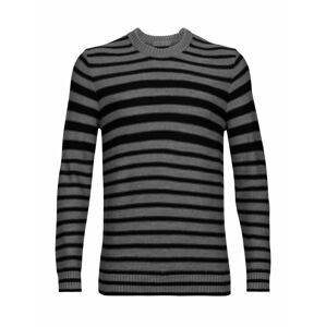 pánský svetr ICEBREAKER Mens Waypoint Crewe Sweater, Midnight Navy/Gritstone HTHR/S velikost: S