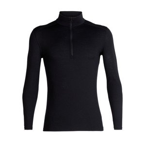 pánské merino triko dlouhý rukáv 1/2 zip ICEBREAKER Mens 200 Oasis LS Half Zip, Black velikost: XL