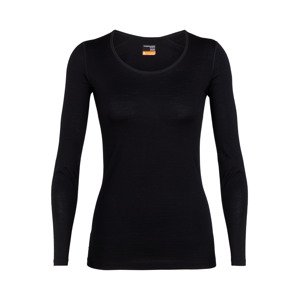 dámské merino triko dlouhý rukáv ICEBREAKER Wmns 200 Oasis LS Scoop, Black velikost: L