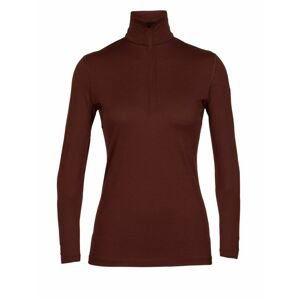 dámské triko dlouhý rukáv, 1/2 zip ICEBREAKER Wmns 200 Oasis LS Half Zip, Espresso velikost: M