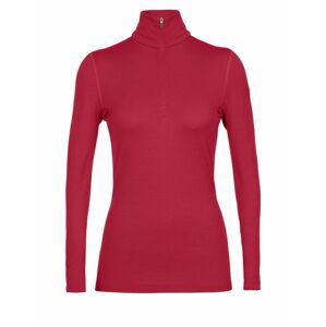 dámské triko dlouhý rukáv, 1/2 zip ICEBREAKER Wmns 260 Tech LS Half Zip, Cherry velikost: XS