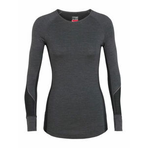 dámské merino triko dlouhý rukáv ICEBREAKER Wmns 260 Zone LS Crewe, Jet Hthr/Black velikost: M