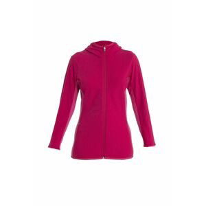 ICEBREAKER Wmns Descender LS Zip Hood, Electron Pink/Tempo velikost: L