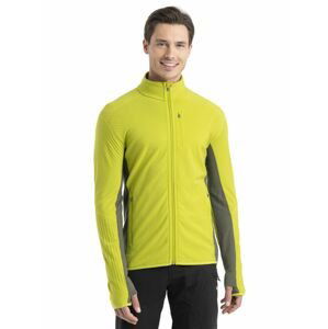 ICEBREAKER Mens Descender LS Zip, Bio Lime/Loden velikost: XL