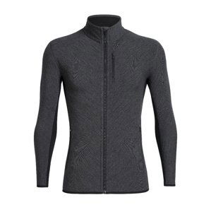 pánská merino mikina ICEBREAKER Mens Descender LS Zip, Jet Heather/Black velikost: M