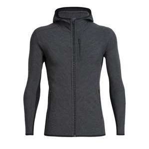 pánská merino mikina ICEBREAKER Mens Descender LS Zip Hood, Jet HTHR/Black velikost: XL