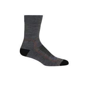 dámské merino ponožky ICEBREAKER Wmns Hike+ Light Crew, Gritstone Heather/Black/Clay velikost: M