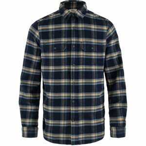 Pánská košile dlouhý rukáv FJÄLLRÄVEN Övik Heavy Flannel Shirt M, Dark Navy-Buckwheat Brown (vzorek) velikost: M