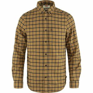 Pánská košile dlouhý rukáv FJÄLLRÄVEN Övik Flannel Shirt M, Buckwheat Brown-Dark Navy (vzorek) velikost: M