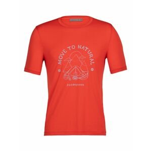 pánské merino triko krátký rukáv ICEBREAKER Mens Tech Lite II SS Tee Canopy Camper, Lava (vzorek) velikost: M