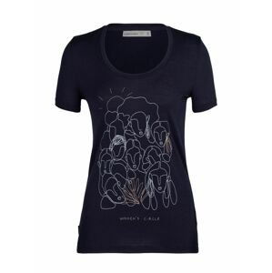 dámské merino triko krátký rukáv ICEBREAKER Wmns Tech Lite II SS Scoop Tee Wmns Circle, Midnight Navy (vzorek) velikost: S