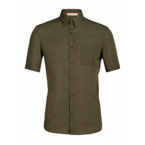 pánské merino triko krátký rukáv ICEBREAKER Mens Steveston SS Shirt, Loden (vzorek) velikost: M