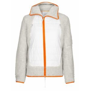 dámské merino triko dlouhý rukáv ICEBREAKER Wmns RealFleece Sherpa LS Zip Hood, Ecru Heather/Snow/Flash (vzorek) velikost: S