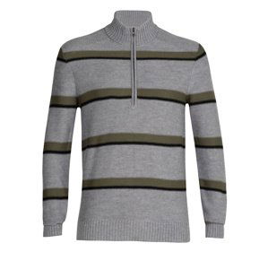 pánský merino svetr ICEBREAKER Mens Waypoint LS Half Zip, Gritstne HTHR/Lden/Blk/S (vzorek) velikost: M