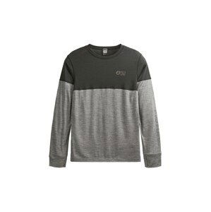 Triko PICTURE Eaton L/S Merino, Grey Melange-Black velikost: L