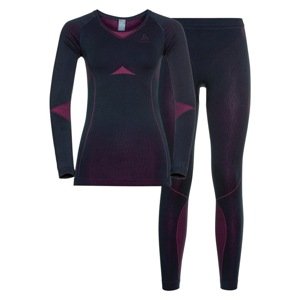 ODLO Set long FUNDAMENTALS PERFORMANCE WARM Velikost: XL dark sapphire - beetroot purple