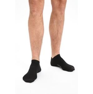Pánské merino ponožky ICEBREAKER Mens Lifestyle Fine Gauge No Show, Black/Snow velikost: 44,5-46,5 (L)
