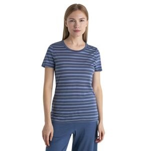 Dámské merino triko krátký rukáv ICEBREAKER Wmns Wave SS Tee Stripe, Dawn/Kyanite/Snow velikost: L