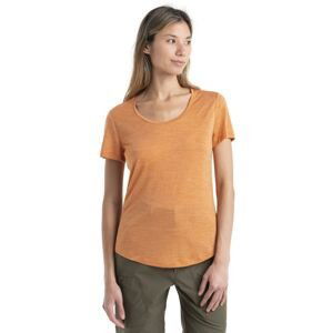 Dámské merino triko krátký rukáv ICEBREAKER Wmns Sphere II SS Scoop Tee, Earth Heather velikost: L