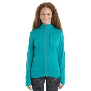 Dámská merino mikina ICEBREAKER Wmns Quantum III LS Zip, Flux Green velikost: L