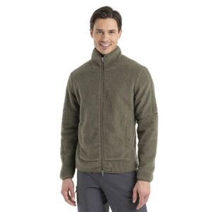 Pánská merino mikina, zip ICEBREAKER Mens RealFleece High Pile LS Zip, Loden velikost: L