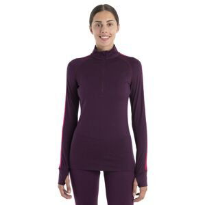 Dámské merino triko dlouhý rukáv, 1/2 zip ICEBREAKER Wmns Merino ZoneKnit 200 LS Half Zip, Nightshade/Electronpnk velikost: L