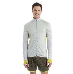 Pánská merino mikina, zip ICEBREAKER Mens ZoneKnit LS Zip, Ether/Bio Lime velikost: L