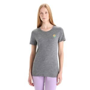 ICEBREAKER Wmns Tech Lite II SS Tee Springtime Flowers, Gritstone Heather velikost: XS