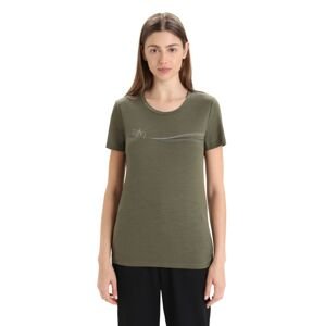 ICEBREAKER Wmns Tech Lite II SS Tee Cadence Paths, Loden velikost: XS