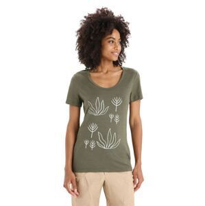 ICEBREAKER Wmns Tech Lite II SS Scoop Tee Fresh Growth, Loden velikost: L