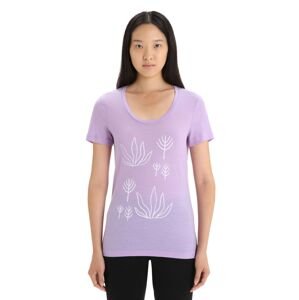 ICEBREAKER Wmns Tech Lite II SS Scoop Tee Fresh Growth, Purple Haze velikost: S