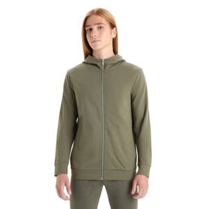 ICEBREAKER Mens Central Classic LS Zip Hoodie, Loden velikost: M